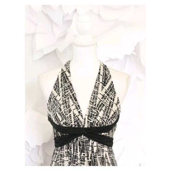 BCBG Long Sequin Evening Dress 2 Silk Halter Prom - Picture 3 of 5